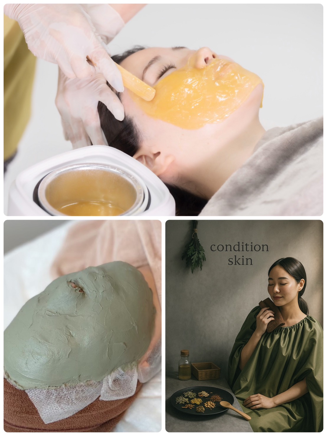 マツヤニお顔WAX+クレイ泥パック+よもぎ蒸し30分